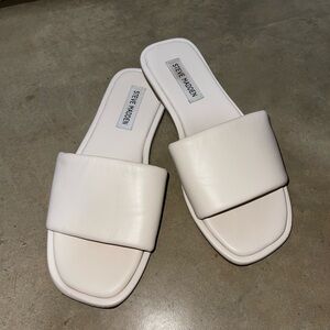 Steve Madden White Slide Sandals